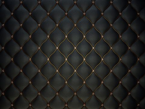 Black Buttoned luxury leather pattern with gemstones