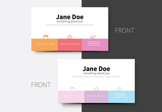 Pastel Panel Business Card Layout