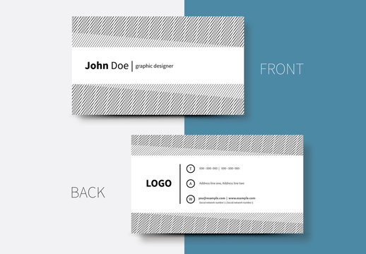 Crosshatched Lines Business Card Layout