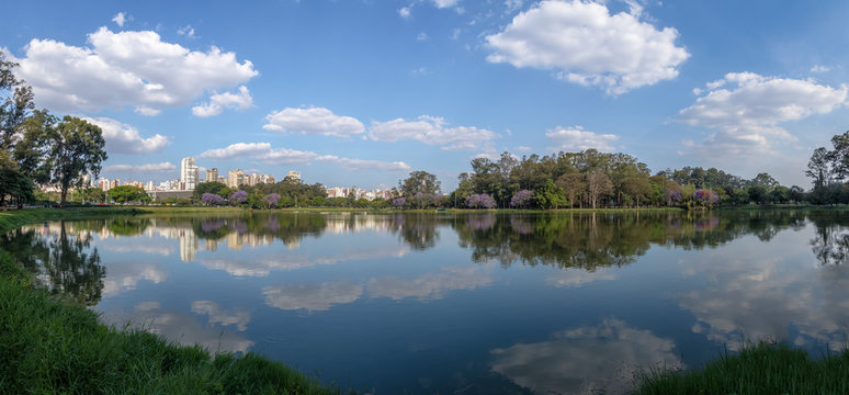 Panoramic view of Ibirapuera Park Lake - Sao Paulo, Brazil
