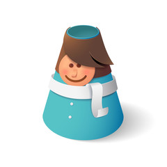 People character designed in paper art style.