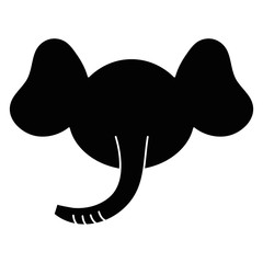 cute and tender elephant head character vector illustration design