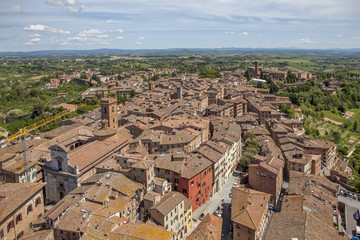 Naklejka premium Siena, Italy. Historical center and picturesque surroundings of the city