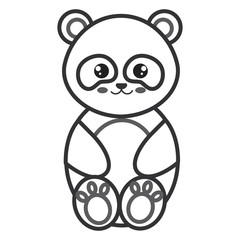 cute and tender bear panda character vector illustration design