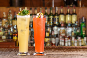 Selection of cocktails bar background