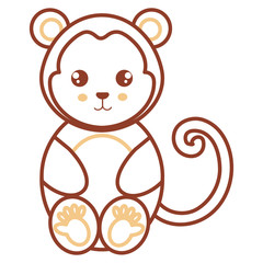 cute and tender monkey character vector illustration design