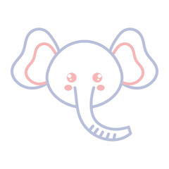 cute and tender elephant head character