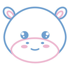 cute and tender hippopotamus head character