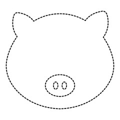 cute and tender pig head character vector illustration design