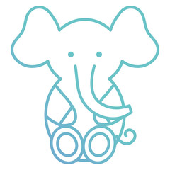 cute and tender elephant character vector illustration design