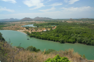Fototapeta premium Over View of Pranburi River