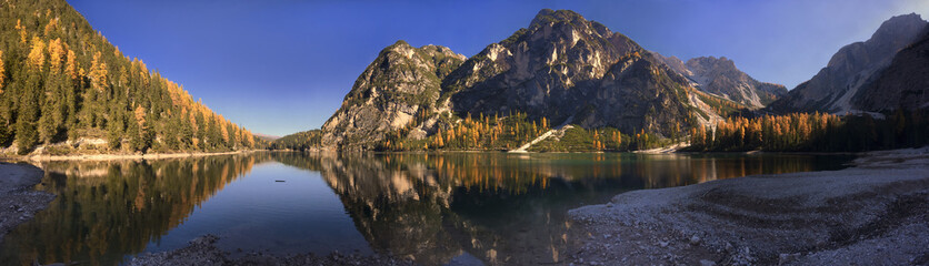 autumn mountain lake landscape panoramic view
