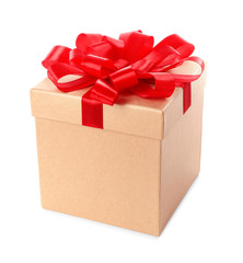 Beautiful gift box on white background