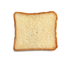 Tasty fresh slice of toast bread on white background