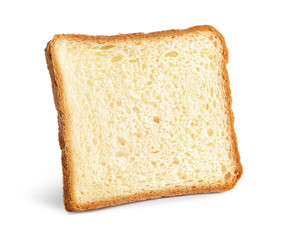 Tasty fresh slice of toast bread on white background