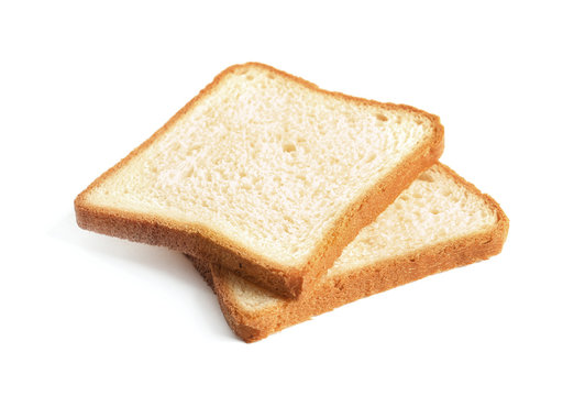 Tasty fresh slices of toast bread on white background