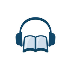 audiobook vector icon on white