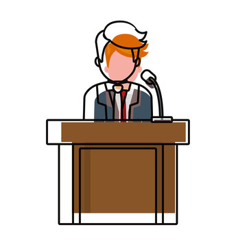 recommend clip art: Man at podium design