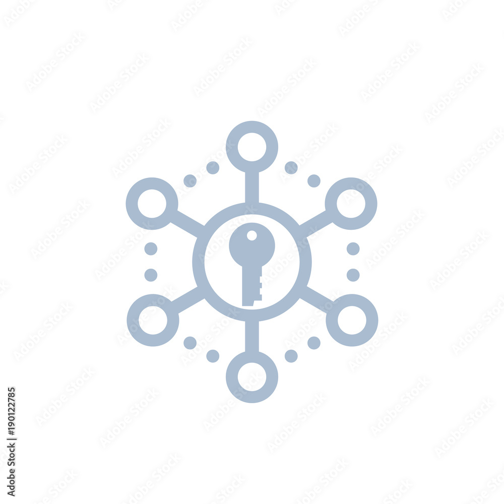 Wall mural Encryption icon on white