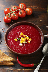 soup gazpacho with vegetables