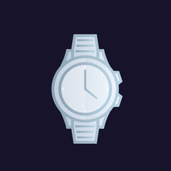 silver watch vector illustration