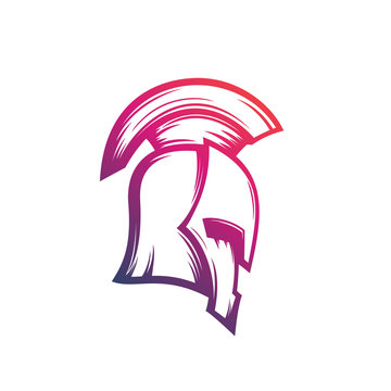 spartan warrior helmet vector logo