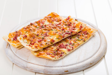 Flammkuchen or Traditional Alsatian Pie