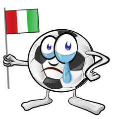 soccer ball cartoon with italian flag