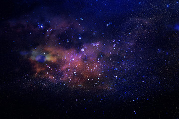 Fototapeta na wymiar Galaxy and nebula . Starry outer space background texture