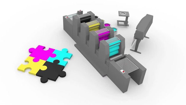 Common graphic arts elements we can found in a CMYK or four color print production process