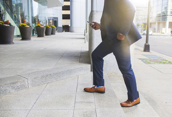 Businessman enterring office