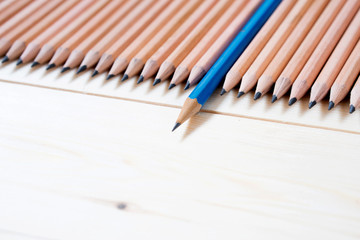 Pencils isolated on Wood - Material  backgroun