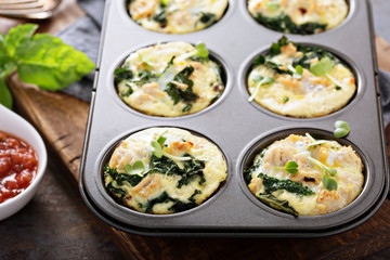 High protein egg muffins with kale
