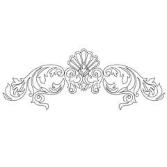 Vintage baroque ornament, corner. Retro pattern antique style acanthus. Decorative design element filigree calligraphy vector. - stock vector