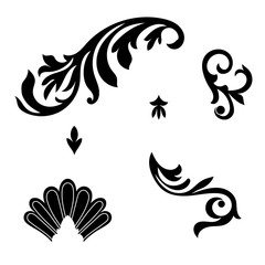 Vintage baroque ornament, corner. Retro pattern antique style acanthus. Decorative design element filigree calligraphy vector. - stock vector