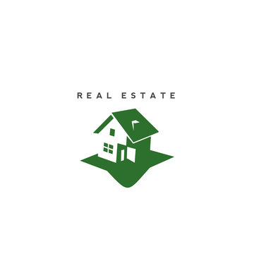 green real estate logo design.
