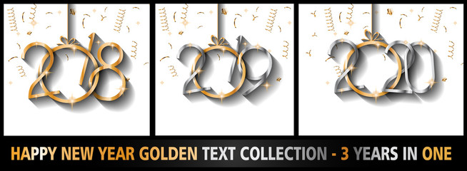 2018, 2019 and 2020 Happy New Year Backgrounds for your Seasonal Flyers and Greetings Card