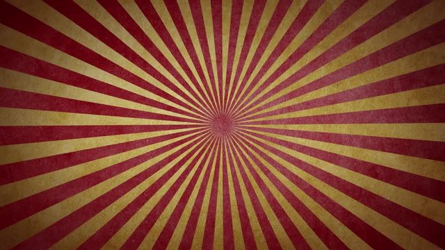 Freak show / sunray vintage paper background. Seamless loop, with flashing vignette and sparkle / star particles. 1080p 60fps
