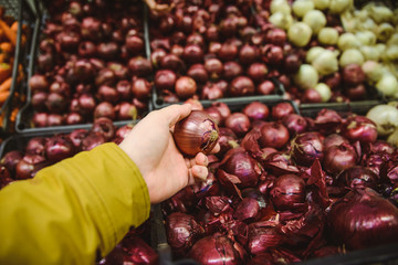 first person view man take onion