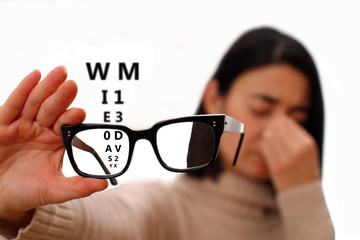 Young woman with glasses - Vision disorder