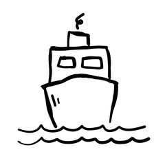 Ship on Water Doodle