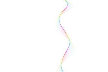 Nice colorful big wave from lines on isolated white backgorund