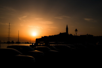 Naklejka premium Sonnenuntergang in Rovinj Kroatien