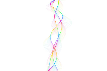 Nice colorful big wave from lines on isolated white backgorund