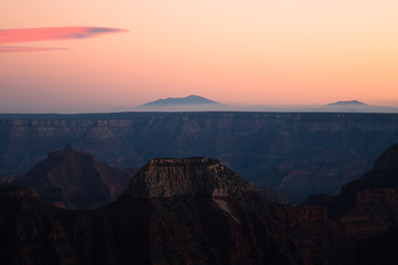 Sunset from the North Rim of the Grand Canyon in Arizona. 