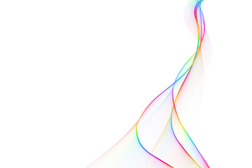 Fototapeta premium Nice colorful big wave from lines on isolated white backgorund