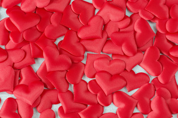 Red silk hearts