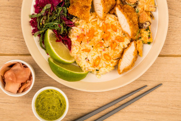 Japanese Style Chicken Breast In Panko Breadcrumbs Bento Taiko Meal