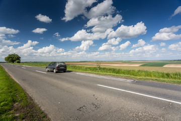 fast moving car