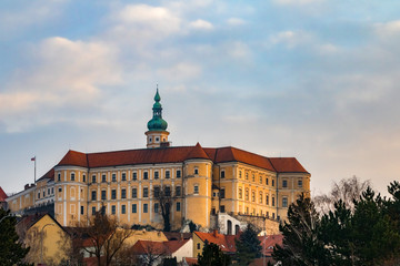 Fototapeta na wymiar Medieval castle in historic Czech town Mikulov